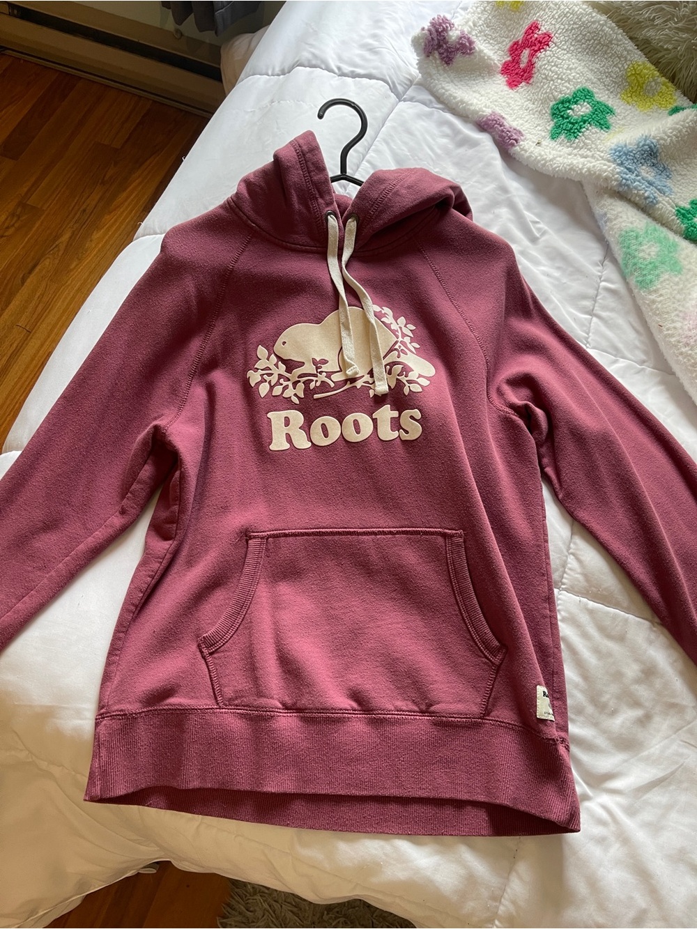 Roots Dusty Maroon Hoodie with Cream Logo